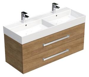 Kúpeľňová skrinka s umývadlom SAT Cube Way 120x53x46 cm Hickory dub CUBE461202DHSAT