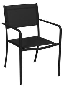 Elegantné kovové záhradné kreslo - čierne