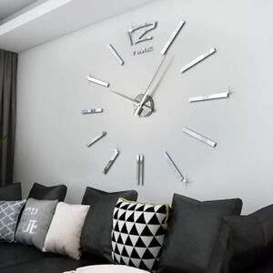 Nalepovacie nástenné hodiny zrkadlové | PROFIE: Zrkadlo SILVER Farba čierna RAL 9005 80 cm 2357-105885 12SZ003S