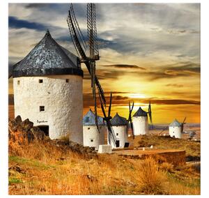 Obraz na plátne Veterné mlyny v Španielsku Rozmery: 100 x 70 cm
