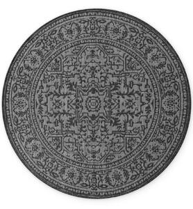NORTHRUGS Kusový koberec Duet Kona Black/White kruh - na von aj na doma - 160x160 cm