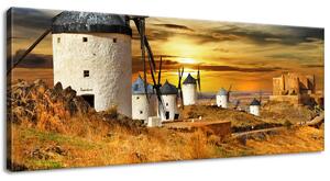 Gario Obraz na plátne Veterné mlyny v Španielsku Veľkosť: 100 x 40 cm