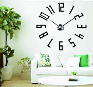 Stylesa -Luxusné nástenné hodiny Veľké čísla KUCHNA 3D X0054 i čierne: Čierna Ral 9005 Farba čierna RAL 9005 3019-11943 X0054- MODEL 12P