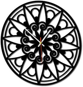Nástenné hodiny mandala - JANA: Preglejka Topoľ Čierne ručičky 30 cm 3049-13133 X0059-Wall clock HEU-