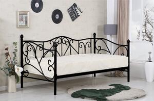 Kovová posteľ Sumatra - 90x200 cm - čierna