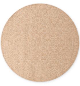 NORTHRUGS Kusový koberec Duet Rosel Beige/White kruh - na von aj na doma - 160x160 cm