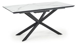Halmar DIESEL rozkladací stôl doska - biely mramor / tmavo šedá, nohy - čierne