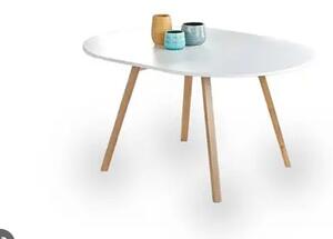 Halmar RUBEN stôl kolor doska - biely, nohy - dub medový (102-142x102x75 cm)