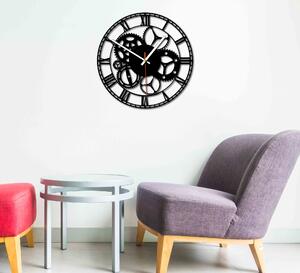 Nástenné hodiny stroj času | FOGO: Šedá kovová Ral 7005 Strieborné ručičky 30 cm 3118-71813 X0071-Trendy wall clock