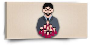 Sablio Obraz Money heist Profesor a jeho tím Béžová - 110x50 cm