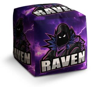 Sablio Taburet Cube FORTNITE RAVEN Fialová búrka - 40x40x40 cm