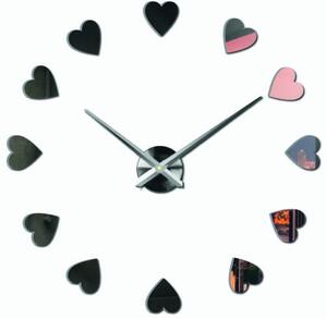 Veľké nástenné hodiny s motívom srdca I SENTOP 12S051: Čierna Ral 9005 Farba čierna RAL 9005 3259-15915 12S051 Wall clock HEU-