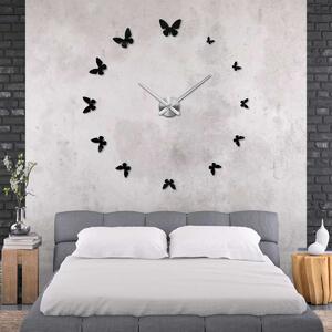 Moderné nástenné hodiny s motýľmi - BUTREO: Zrkadlo SILVER Farba zlatá 80 cm 3273-111658 12S001