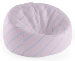 Sablio Sedací vak Cocoon Modré pruhy na ružovej - 75 x 45 x 35 cm