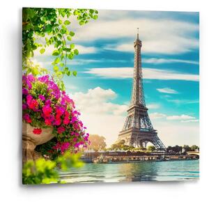 Sablio Obraz Paríž Eiffelova veža Mraky - 50x50 cm