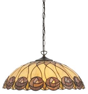 Endon 111985 - Luster na reťazi Tiffany HUTCHINSON 3x E27/10W/230V priemer 50 cm