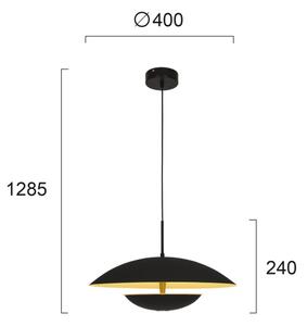 LED luster na lanku MONICA LED/16W/230V čierna/zlatá