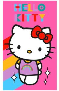 Detský uterák Hello Kitty - motív Rainbow - 100% bavlna - 30 x 50 cm