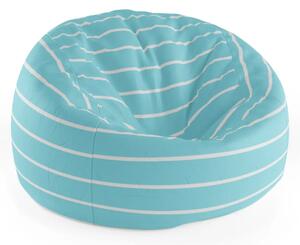 Sablio Sedací vak Cocoon Biele pruhy na modrej - 75 x 45 x 35 cm