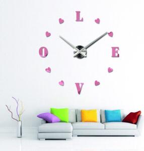 Veľké nalepovacie hodiny na stenu - LOVE: Čierna Ral 9005 Farba čierna RAL 9005 80 cm 3344-18713 12S011-Wanduhr HEU-