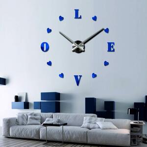 Veľké nalepovacie hodiny na stenu - LOVE: Čierna Ral 9005 Farba čierna RAL 9005 80 cm 3344-18713 12S011-Wanduhr HEU-
