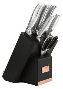 BERLINGERHAUS Sada nožov v stojane s držiakom na tabliet a brúskou 7 ks Black Rose Kikoza Collection BH-2339