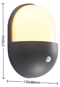 Vonkajšie nástenné svietidlo Lindby Dianko LED, okrúhle, so senzorom