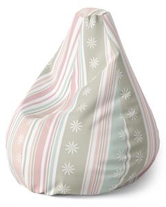 Sablio Sedací vak Pear Pruhy a bodky - 70 x 95 x 15 cm