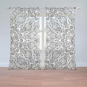 Sablio Záclony Biele mehendi: 2ks 150x250cm