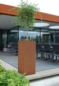 Kvetináč BLOCK, corten, výška 100 cm, hnedý