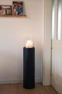 Okrúhly svietnik CANDIRO, sklolaminát, výška 100 cm, čierný