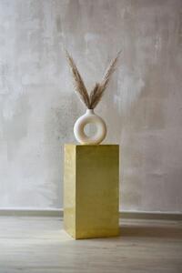 Dekoratívny podstavec PODEST, sklolaminát, výška 60 cm, zlatý lesk