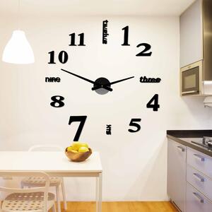 Moderné nástenné 3D hodiny | SEDMEN: Čierna Ral 9005 Čierne ručičky 80 cm 3483-23229 12P015 BEZ PENA BEZ PLECHU HEU+