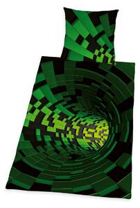 Herding Bavlnené obliečky 3D effect zelená, 140 x 200 cm, 70 x 90 cm
