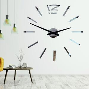 Veľké nástenné hodiny do obývačky - OMEGA: Zrkadlo SILVER Strieborné ručičky 80 cm 3504-111740 12P003