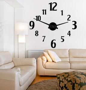 Nalepovacie nástenné hodiny | DAVOS: Čierna Ral 9005 Čierne ručičky 80 cm 3520-24761 12P024-Wall clock HEU-