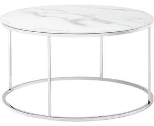 Okrúhly konferenčný stolík so sklenenou doskou v mramorovom vzhľade Antigua
