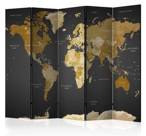 Artgeist Paraván - Room divider - World map on dark background