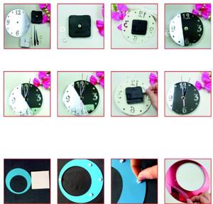 Nástenné hodiny nalepovacie - DIY HOJOKER: Šedá kovová Ral 7005 Strieborné ručičky 3591-81146 IA-117-116-115-S