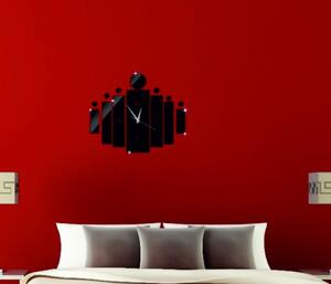 Nástenné hodiny nalepovacie - DIY HOJOKER: Šedá kovová Ral 7005 Strieborné ručičky 3591-81146 IA-117-116-115-S