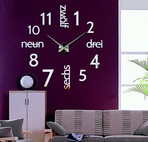 Stylesa Moderné hodiny na stenu DIY DRIWAL 3D S039 i modré: Čierna Ral 9005 80 cm 3640-29680 12S039 HEU-