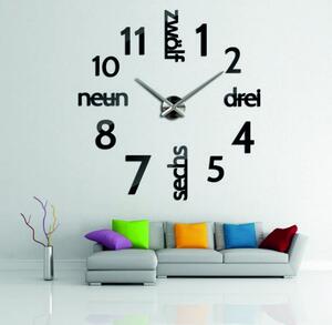 Stylesa Moderné hodiny na stenu DIY DRIWAL 3D S039 i modré: Čierna Ral 9005 80 cm 3640-29680 12S039 HEU-