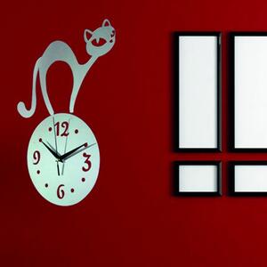 Nástěnné hodiny mačka | SIMON: Čierna Ral 9005 Čierne ručičky 3610-28267 IA-185-S HEU-