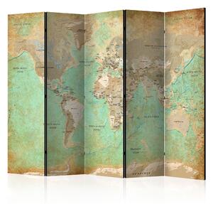 Artgeist Paraván - Turquoise World Map [Room Dividers]