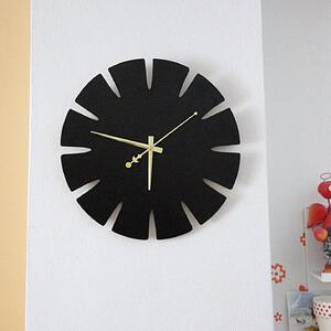 Drevené hodiny na stenu, štýlový darček do interiéru - SPECTRA: Čierne ručičky HDF - čierna 30 cm 3733-34743 HDFK0011