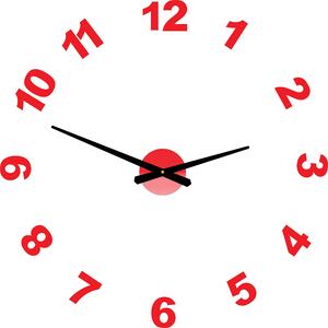 Nástenné hodiny nalepovacie čísla - OPTIC: Čierna Ral 9005 Čierne ručičky 80 cm 3756-36241 12P047 2D PLEXI HEU-