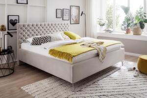 MUZZA Čalúnená posteľ oliver s úložným priestorom 160 x 200 cm béžová