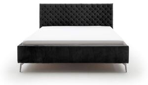 MUZZA Čalúnená posteľ oliver s úložným priestorom 160 x 200 cm čierna