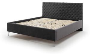 MUZZA Čalúnená posteľ oliver s úložným priestorom 160 x 200 cm antracitová