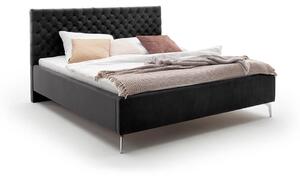 MUZZA Čalúnená posteľ oliver s úložným priestorom 180 x 200 cm čierna